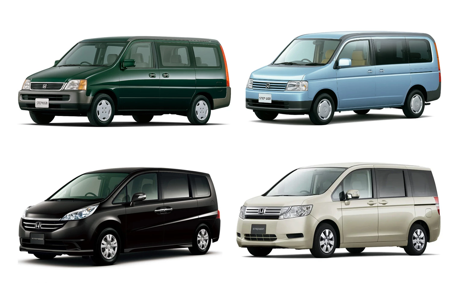 Honda Stepwgn 1 поколение 05.1996 - 04.1999, Honda Stepwgn 2 поколение 04.2001 - 05.2003, Honda Stepwgn 3 поколение 05.2005 - 10.2007, Honda Stepwgn 4 поколение 10.2009 - 03.2012 